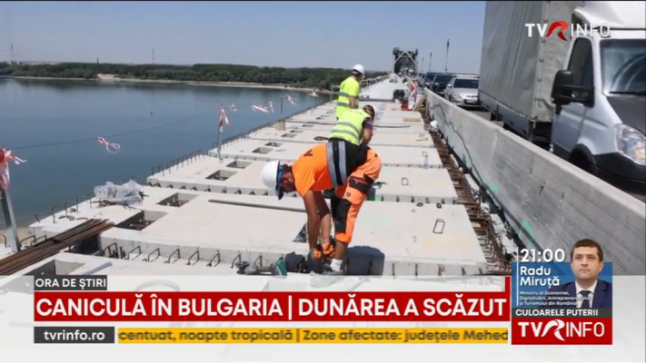 Caniculă în Bulgaria. Lucrările la podul peste Dunăre, îngreunate de căldura extremă. Stare de urgență în rezervația Srebarna