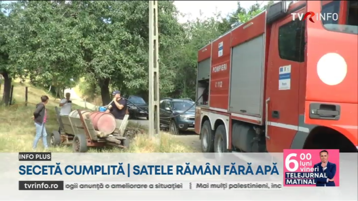 Secetă cumplită: sate fără apă, fântâni secate și temperaturi de 40 de grade în Mehedinți. Pompierii duc apă cu cisterna locuitorilor