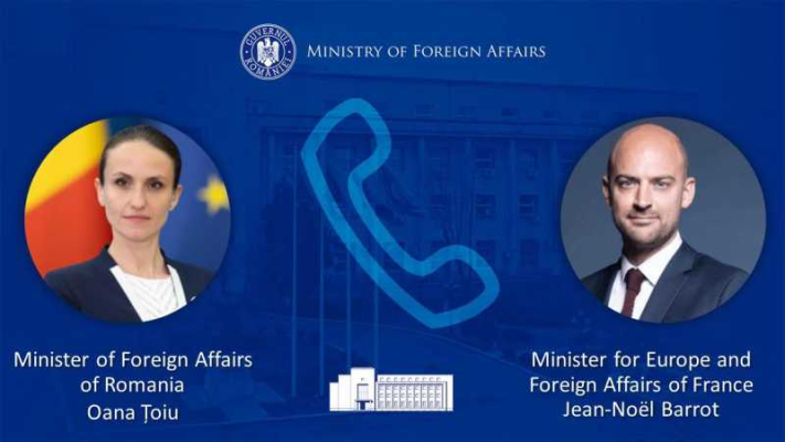 Convorbire telefonică a miniștrilor de Externe din România și Franța