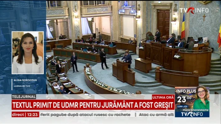 Probleme la Senat, cu depunerea jurământului. Textul primit de UDMR a fost greșit și s-a decis reluarea procedurii