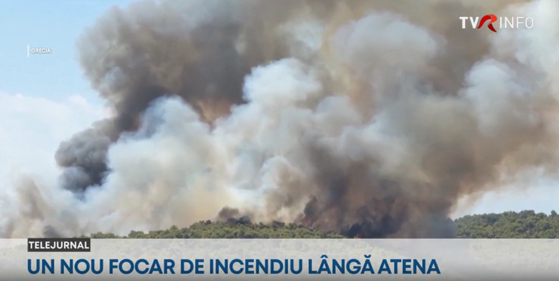 Un nou incendiu lângă Atena. Grecia, Turcia și Germania în flăcări. Focul alimentat de vânt și caniculă extremă