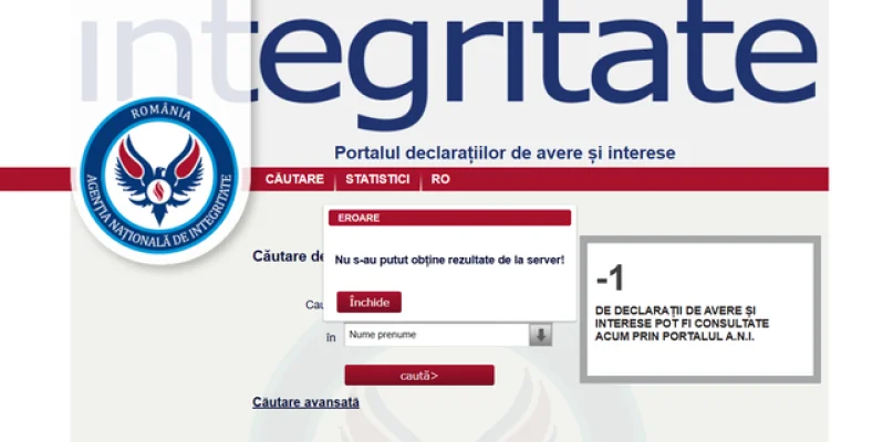 Code for Romania reclamă că declaraţiile de avere şi interese depuse până în 2022 nu mai pot fi accesate pe site-ul Agenţiei Naţionale de Integritate / Apel pentru deblocarea secţiunii