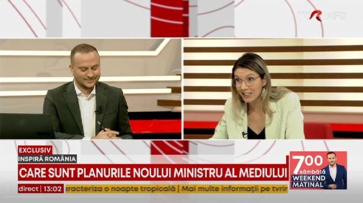 EXCLUSIV Ministrul Mediului, la „Inspiră România”, TVR Info: Avem nevoie să colaborăm mult mai strâns cu toate autoritățile. Granița roșie cu Finanțele