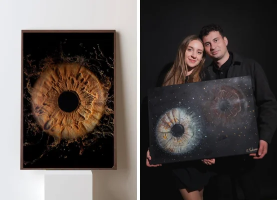 Un cuplu a deschis primul studio de fotografie a irisului din Sibiu, cu investiție inițială de 5.000 de euro / ”Fiecare ochi este unic, iar fiecare persoană care le trece pragul celor doi devine parte din povestea lor”