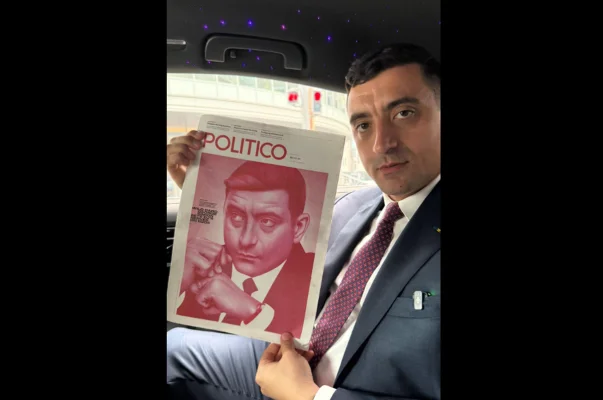 George Simion se laudă că e pe coperta revistei Politico: „Bărbatul Meloni”