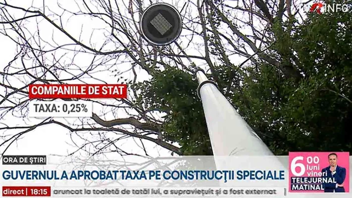 Guvernul a aprobat taxa pe construcții speciale, așa numita ”taxă pe stâlp”. Se reiau și angajările în armată