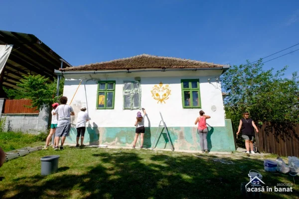 Voluntarii Asociaţiei Acasă în Banat colorează satul cărăşean Grădinari