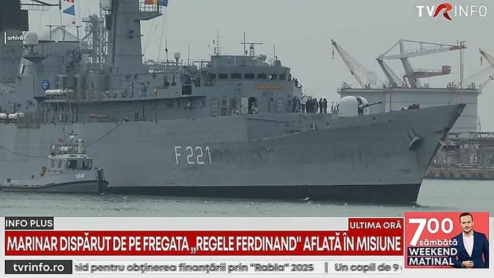 Căutările marinarului de pe fregata „Regele Ferdinand”, dispărut în Marea Mediterană, încheiate după patru zile