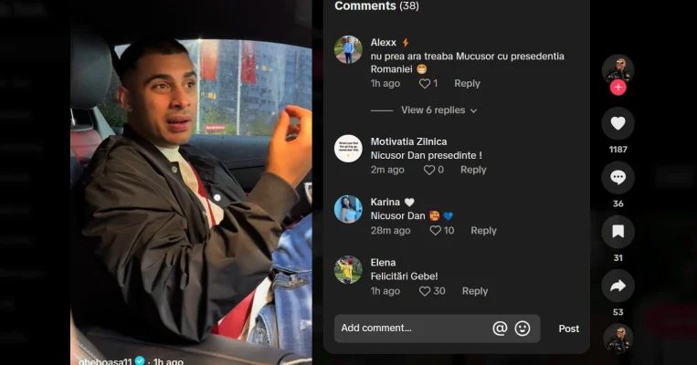 Trapperul Gheboasă anunță pe TikTok că îl votează pe Nicușor Dan: „E cel mai capabil / Celălalt candidat nu prea m-a atins la suflet deloc”