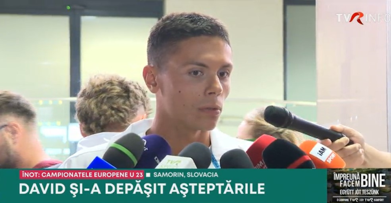David Popovici, după aurul la 100 m liber, la Campionatele Europene U23: Mi-am doborât propriul record, așa că n-am deranjat pe nimeni, momentan