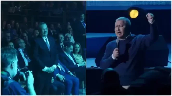 Video Moment artistic la reuniunea PNL: Deputatul Florin Roman i-a cântat "Tu, Ardeal" lui Ciucă, în aplauzele timide ale liberalilor