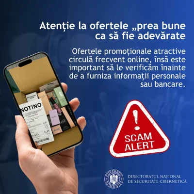 Tentativă de fraudă cu identitatea Notino, propagată în online / Utilizatorii, îndemnați să comande o aşa-zisă „cutie misterioasă” cu produse cosmetice premium