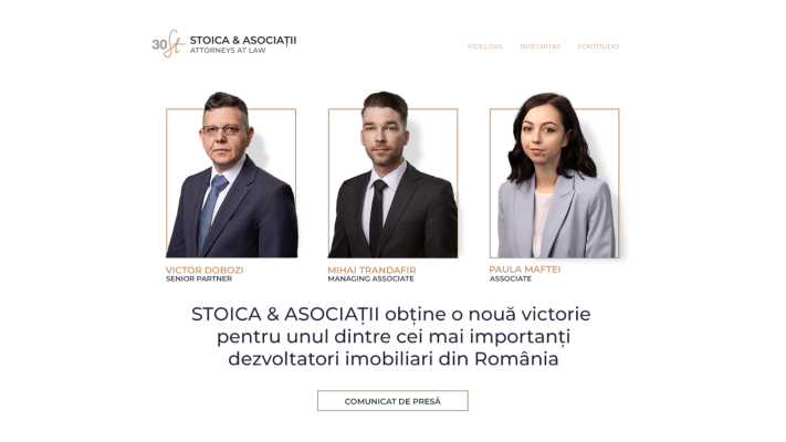 STOICA & ASOCIAȚII obține o nouă victorie pentru unul dintre cei mai importanți dezvoltatori imobiliari din România