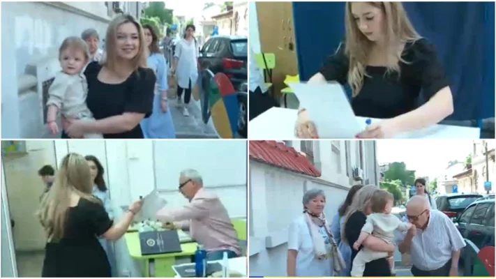Ilinca Simion, la secția de votare împreună cu soacra sa. Motivul pentru care soții Simon au ales să voteze separat