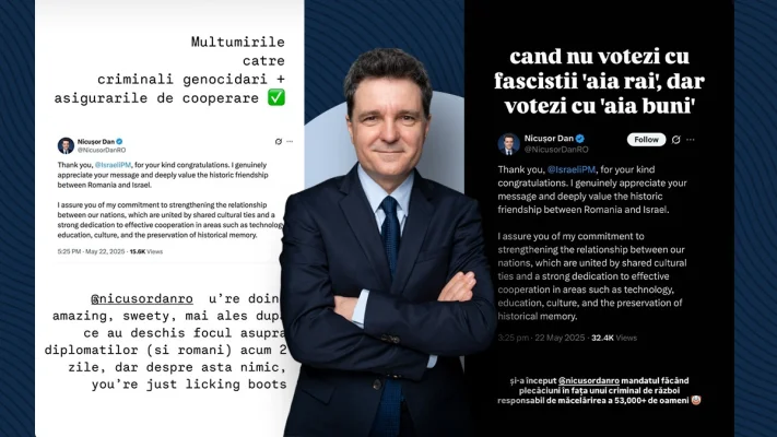 Nicușor Dan, atacat de propriii susținători, după mulțumirile către Netanyahu: „A început mandatul făcând plecăciuni în fața unui criminal de război”