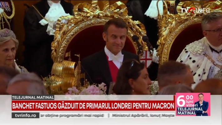 Primarul Londrei, banchet în onoarea președintelui Franței. Macron: UE era mai puternică cu voi și voi eraţi mai puternici cu UE