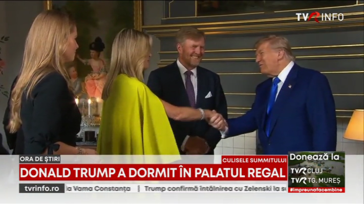 Donald Trump i-a strâns mâna bărbătește Reginei Maxima. Haga, păzită ca o fortăreață pentru președintele SUA