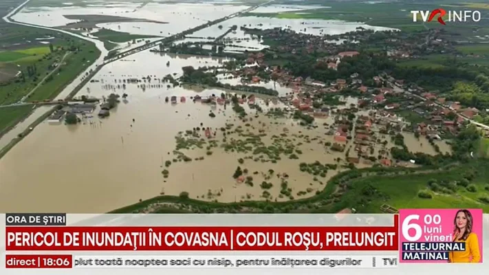 Pericolul de viituri nu a trecut. Cod roșu în Covasna. Se fac deversări controlate