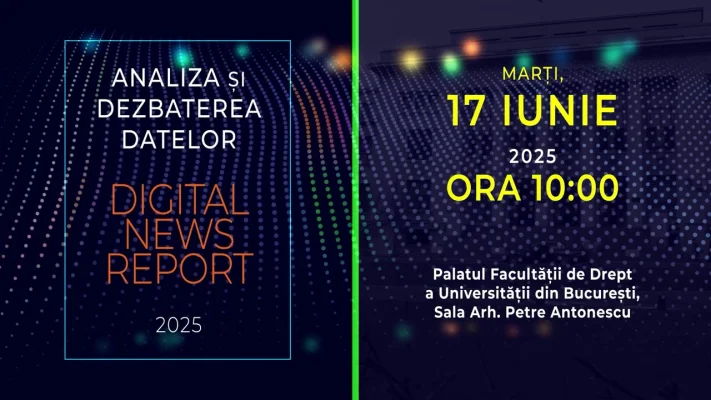 Facultatea de Jurnalism și Științele Comunicării, împreună cu PRESShub, lansează a 14-a ediție a Digital News Report (#DNR25)
